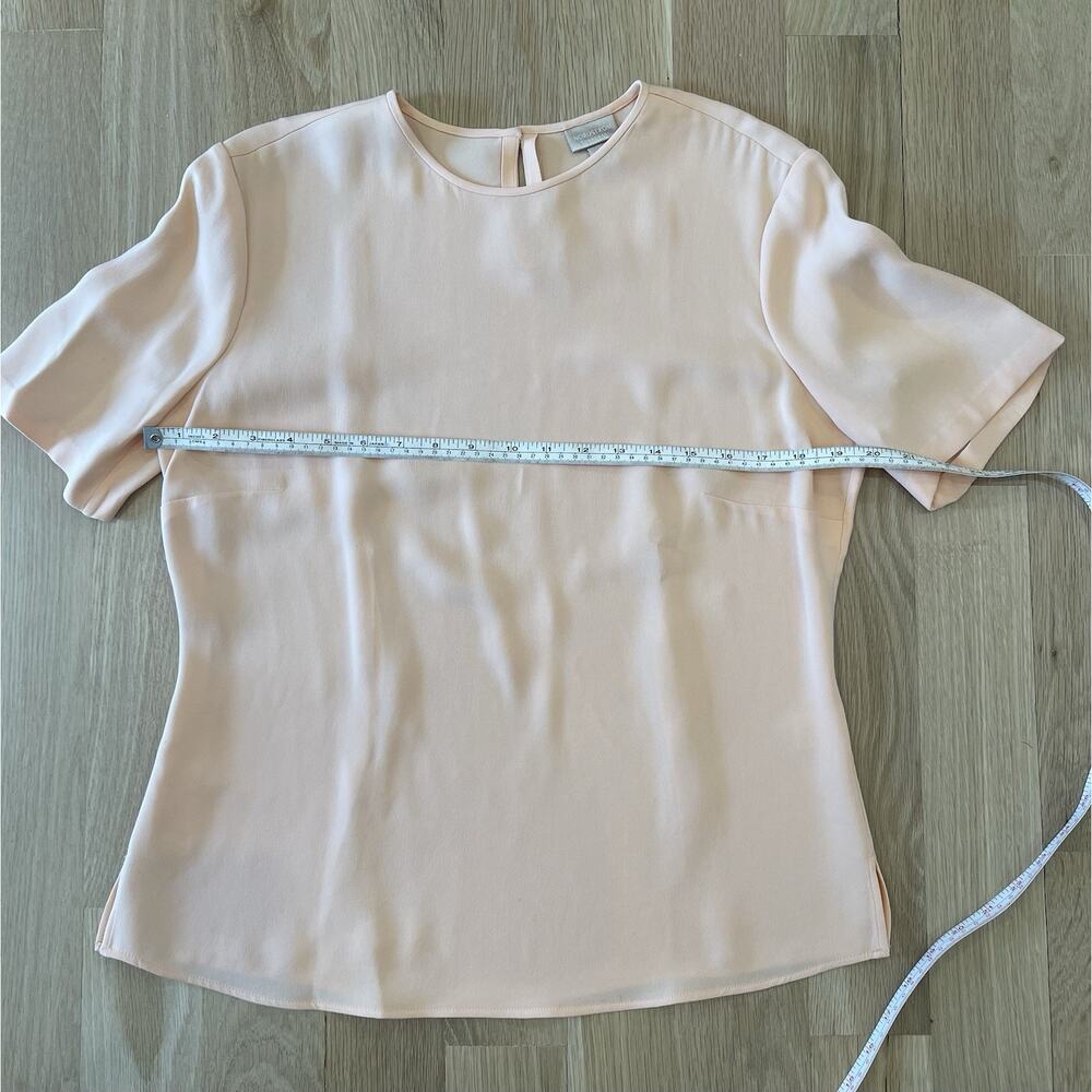 NWOT Nordstrom 100% Silk Luxury Peach Professional Career Top Blouse Medium - Picture 3 of 7